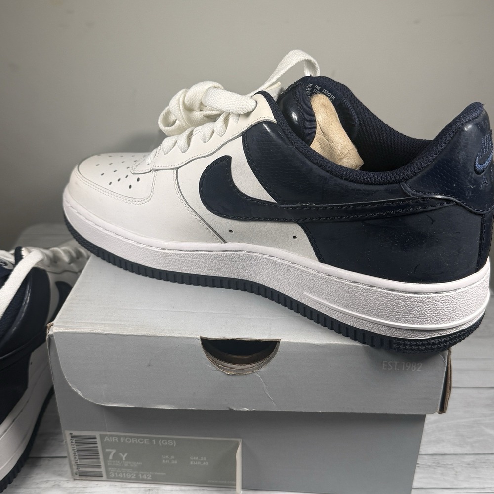 Nike Air Force 1 Low 'Obsidian' (GS) Sz 7Y / Women's 8.5(314192-142) Used OG Box - Picture 13 of 14